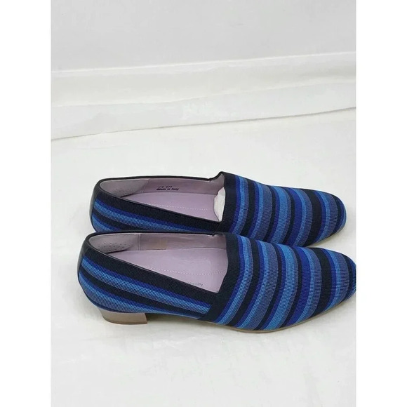 SAS Brenda Pumps Blue Striped Fabric Comfort Shoes Dress Women's Size 7W - Picture 2 of 9